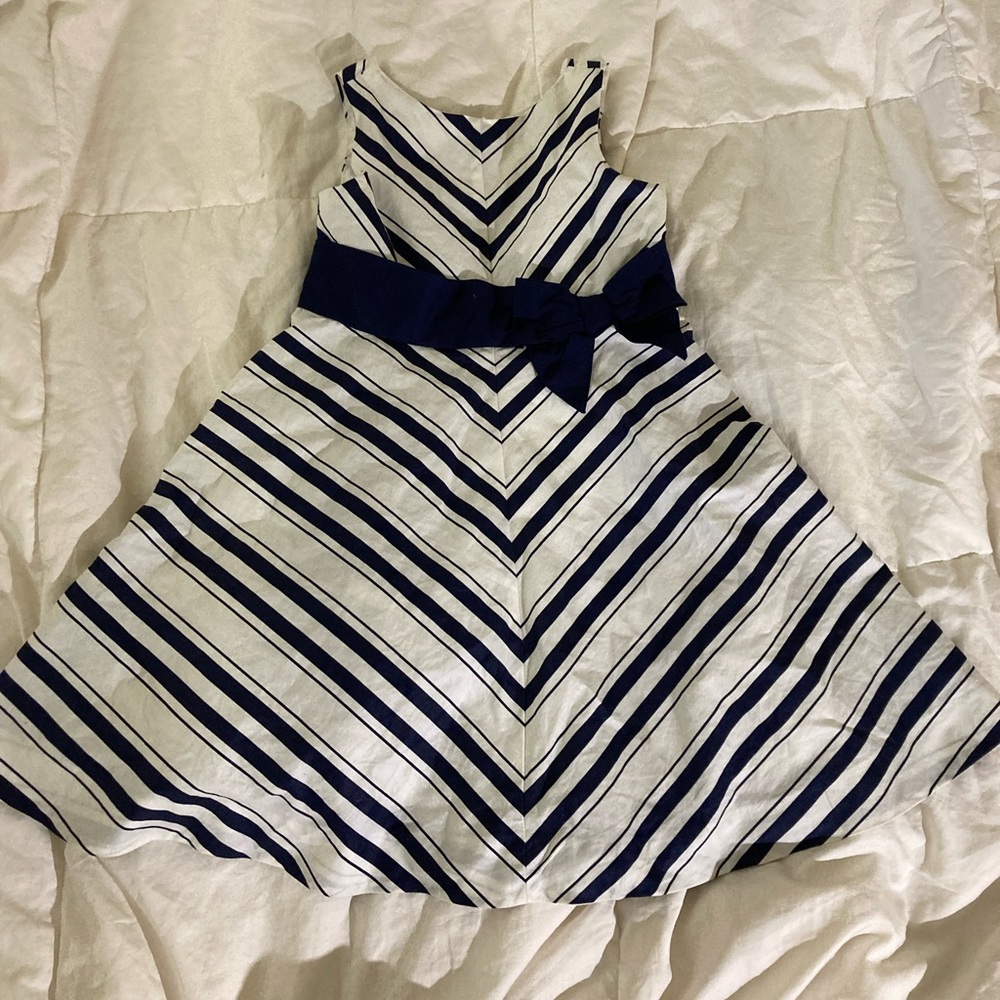 Janie and Jack Navy Blue and White Dress (size 3T)